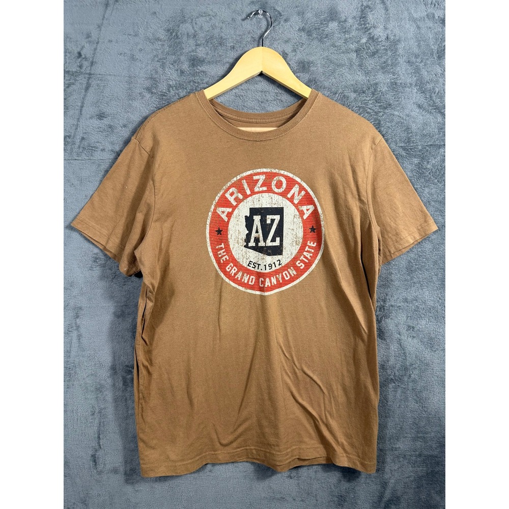 State of Mine Arizona Graphic T-Shirt Mens Large Brown Grand Canyon State Tee